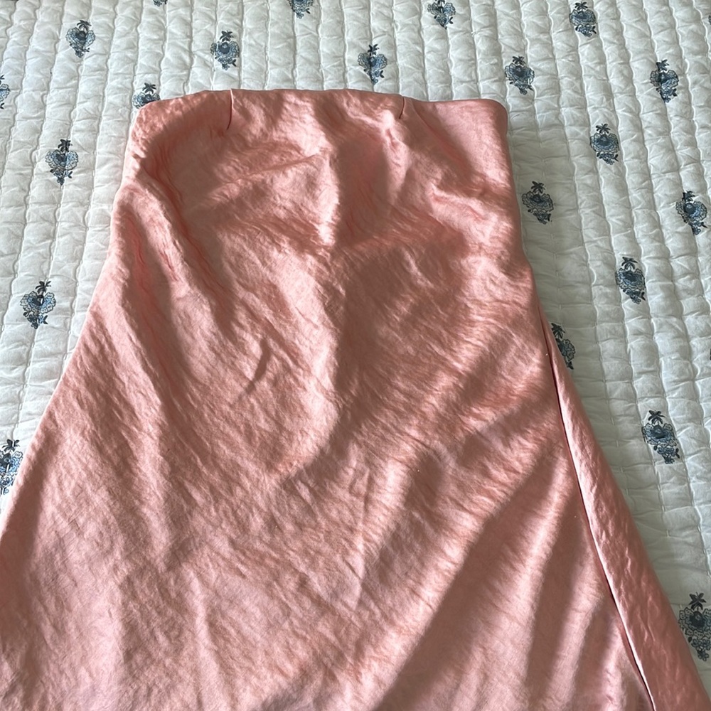 Pink Strapless Open Back Dress